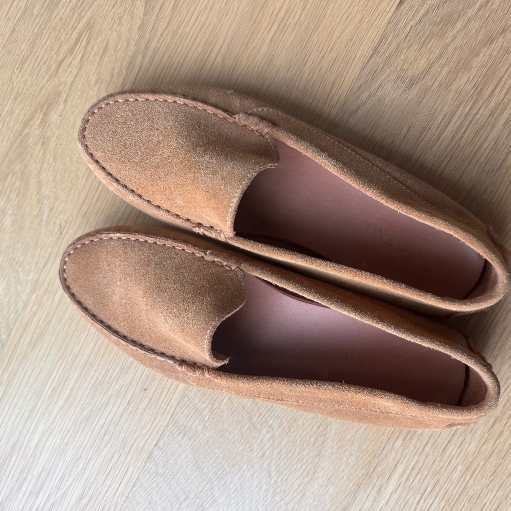 M Gemi Le Felize Suede Loafers 39 1/2 Cognac